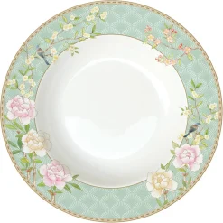 Easy Life Assiette Creuse Ø 22,5 cm En Bone China PaLACE GARDEN AQUA> Services De Table En Porcelaine​