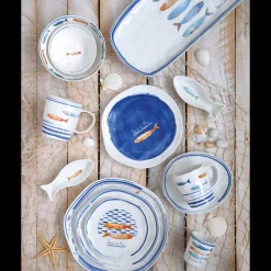 Easy Life Assiette plate BORD DE MER> Maritime|Services De Table En Porcelaine​