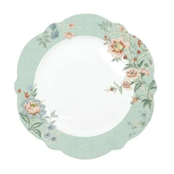 Easy Life Assiette plate en porcelaine de Ø 26 cm ZEN GARDEN GREEN> Romantique|Services De Table En Porcelaine​