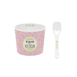 Easy Life Bol à glace avec cuillère ONFLEEK 01> Services De Table En Porcelaine