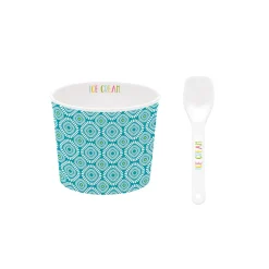 Easy Life Bol à glace avec cuillère TEXTURE 01> Services De Table En Porcelaine