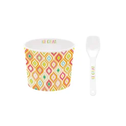 Easy Life Bol à glace avec cuillère TEXTURE 05> Services De Table En Porcelaine​