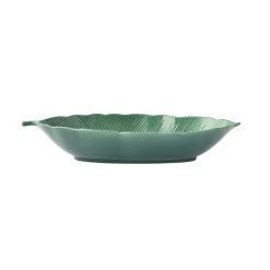 Easy Life Bol en forme de feuille en porcelaine 26×11,5 cm TROPICAL LEAVES GREEN> Moderne|Services De Table En Porcelaine