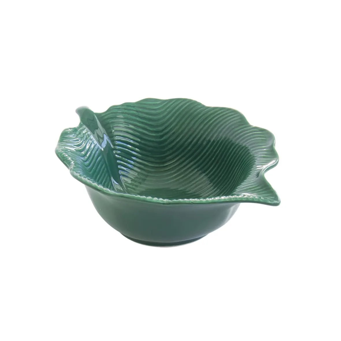 Easy Life Bol en porcelaine 21×16 cm en forme de feuille TROPICAL LEAVES GREEN> Moderne|Services De Table En Porcelaine