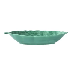 Easy Life Bol feuille en porcelaine 30×13 cm eaves LIGHT GREEN> Moderne|Services De Table En Porcelaine