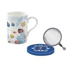 Easy Life Coffret Tisaniere Avec Filtre Inox AQUARIUM> Coffret Cadeau|Petit Dejeuner