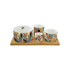 Easy Life Ensemble apéritif avec 4 bols KILIMANJARO> Coffret Cadeau|Services De Table En Porcelaine