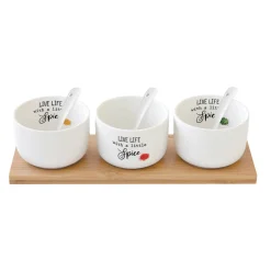 Easy Life Ensemble apéritif avec 3 bols et cuillères KITCHEN ELEMENTS> Quotidienne|Services De Table En Porcelaine