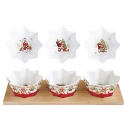 Easy Life Ensemble apéritif avec 3 bols CHRISTMAS MEMORIES> Noël|Services De Table En Porcelaine