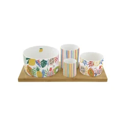 Easy Life Ensemble apéritif avec 4 bols TUTTI FRUTTI> Coffret Cadeau|Services De Table En Porcelaine