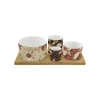 Easy Life Ensemble apéritif avec 4 bols et plateau en bambou KIMONO> Coffret Cadeau|Services De Table En Porcelaine​