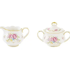 Easy Life Ensemble cremier et sucrier en porcelaine 200 ml + 200 ml> Romantique|Petit Dejeuner
