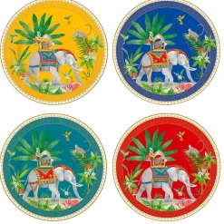 Easy Life Ensemble de 4 assiettes àdessert MARAJAH> Ethnique|Services De Table En Porcelaine