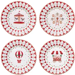 Easy Life Ensemble de 4 assiettes àdessert CHRISTMAS WONDERLAND> Noël|Services De Table En Porcelaine
