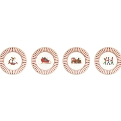 Easy Life Ensemble de 4 assiettes àdessert POLAR EXPRESS> Noël|Services De Table En Porcelaine​