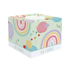 Easy Life Ensemble de 4 bols à glace avec cuillères GOOD VIBES> Services De Table En Porcelaine​
