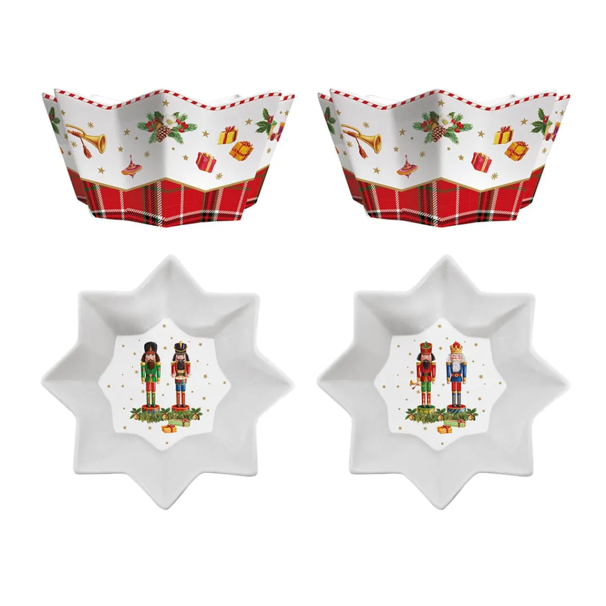 Easy Life Ensemble de 2 Bols Vintage NUTCRACKER> Noël|Services De Table En Porcelaine​