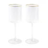 Easy Life Ensemble de 2 gobelets à vin avec fil d’or FESTIVE> Services De Table En Porcelaine​|Festive