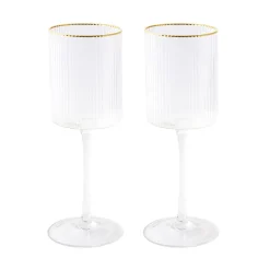 Easy Life Ensemble de 2 gobelets à vin avec fil d’or FESTIVE> Services De Table En Porcelaine|Festive