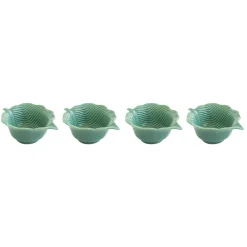 Easy Life Ensemble de 4 mini bols en porcelaine en forme de feuille LEAVES LIGHT GREEN> Moderne|Services De Table En Porcelaine​