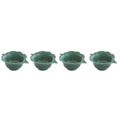 Easy Life Ensemble de 4 mini bols en porcelaine en forme de feuille TROPICAL LEAVES GREEN> Moderne|Services De Table En Porcelaine​