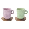 Easy Life Ensemble de 2 mugs avec soucoupe TAKE A LOOP ASS.3> Quotidienne|Petit Dejeuner