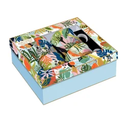Easy Life Ensemble de 4 mugs de 300 ml TROPICAL VIBES> Coffret Cadeau|Petit Dejeuner