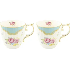 Easy Life Ensemble de 2 mugs en porcelaine 325 ml dans une boîteHERITAGE BLUE> Romantique|Petit Dejeuner
