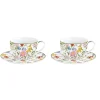 Easy Life Ensemble de 2 petites tasses à café avec soucoupes GARDEN DREAMS> Romantique|Petit Dejeuner