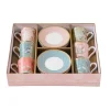 Easy Life Ensemble de 6 petites tasses à espresso de 100 ml avec soucoupes JARDIN DE REVES> Nature|Petit Dejeuner