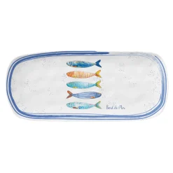 Easy Life Ensemble de 4 plateaux rectangulaires BORD DE MER> Maritime|Services De Table En Porcelaine
