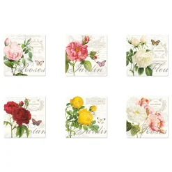 Easy Life Ensemble de 6 sous-verres assortis JARDIN BOTANIQUE> Romantique|Services De Table En Porcelaine