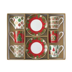 Easy Life Ensemble de 6 tasses à café avec soucoupe JINGLE BELLS><noscript><img width=