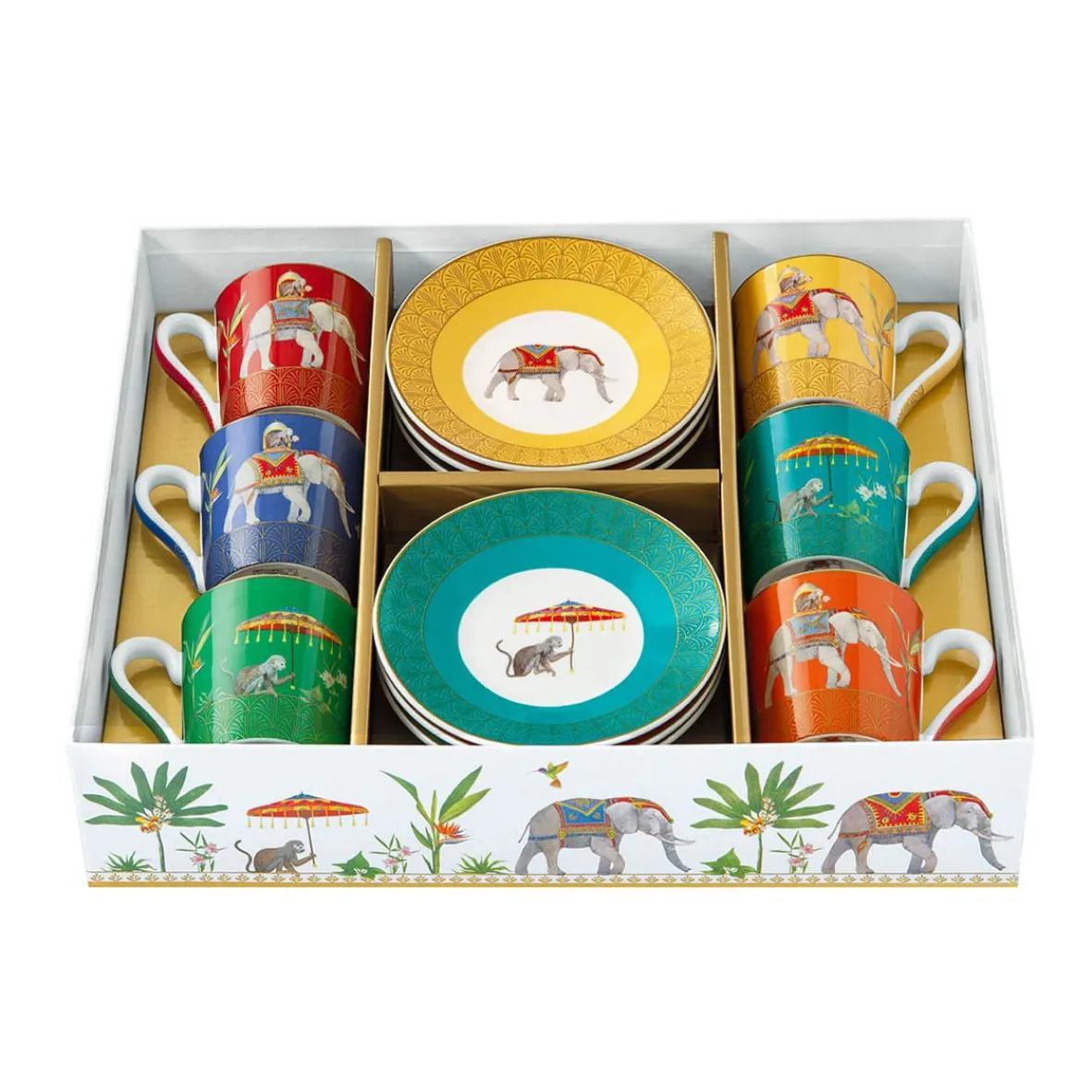 Easy Life Ensemble de 6 tasses à espresso de 100 ml avec soucoupes MARAJAH> Ethnique|Petit Dejeuner