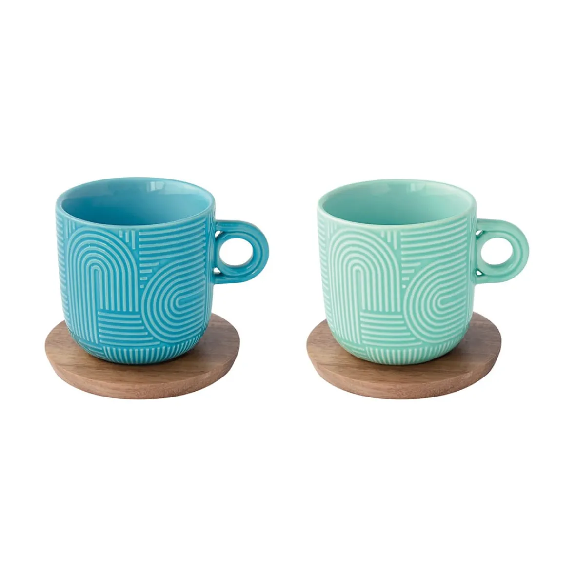 Easy Life Ensemble de 2 tasses à thé avec soucoupe TAKE A LOOP ASS.1> Quotidienne|Petit Dejeuner