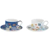 Easy Life Ensemble de 2 tasses avec soucoupes AQUARIUM> Coffret Cadeau|Petit Dejeuner