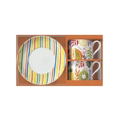 Easy Life Ensemble de 2 tasses avec soucoupe TUTTI FRUTTI> Coffret Cadeau|Petit Dejeuner