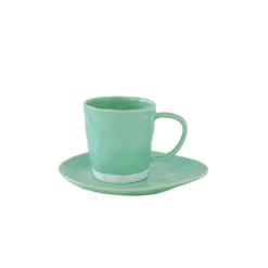 Easy Life Ensemble de 6 tasses de 250 ml avec soucoupes en porcelaine INTERIORS AQUA> Moderne|Petit Dejeuner