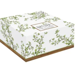 Easy Life Ensemble de 2 tasses en porcelaine de 120 ml avec soucoupes en acacia NATURA> Nature|Petit Dejeuner