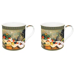 Easy Life Ensemble de 2 tasses en porcelaine de 300 ml dans une boîte cadeau STILL LIFE, DRAPERY, PILCHER AND FR> Masterpiece|Petit Dejeuner