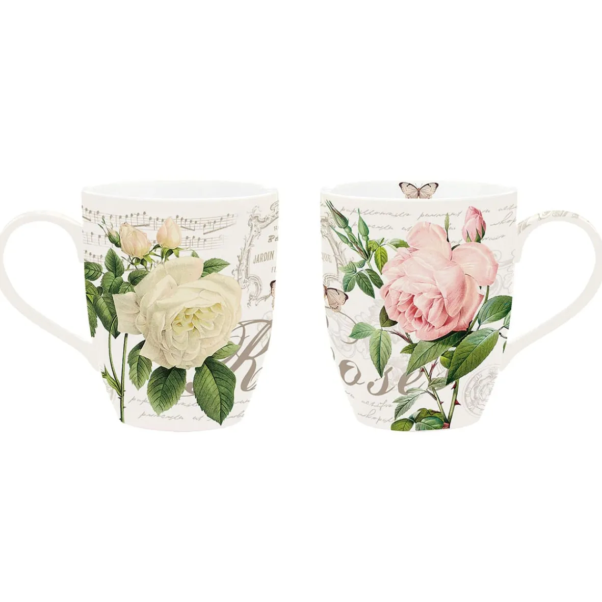 Easy Life Ensemble de 2 tasses JARDIN BOTANIQUE> Romantique|Petit Dejeuner