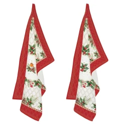 Easy Life Ensemble de 2 torchons CHRISTMAS BERRIES> Noël|Services De Table En Porcelaine​