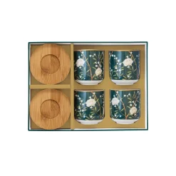 Easy Life Ensemble de 4 verres à café avec soucoupes ROYAL PEONIES><noscript><img width=