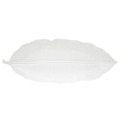 Easy Life Feuille en porcelaine 47×19 cm LEAVES WHITE> Moderne|Services De Table En Porcelaine​