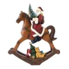 Easy Life Figurine du père noël sur cheval à bascule en polyrésine CHRISTMAS FIGURINES> Noël|Christmas Figurines