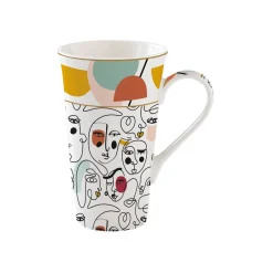 Easy Life Mug en porcelaine de 600 ml MODERNISM> Coffret Cadeau|Petit Dejeuner