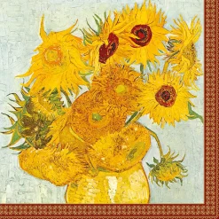 Easy Life Paquet de 20 serviettes en papier 33×33 cm Vase With Twelve SunFLOWERS> Masterpiece|Services De Table En Porcelaine​