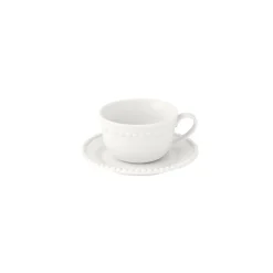 Easy Life Petite tasse à café de 110 ml avec soucoupe Tiffany WHITE> Moderne|Petit Dejeuner