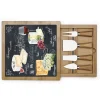 Easy Life Planche à fromage en bambou avec plateau en verre et couteaux WORLD OF CHEESE> Quotidienne|Cuisine