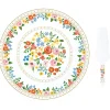Easy Life Plat à gâteau avec pelle BOHO FLOWERS> Services De Table En Porcelaine​